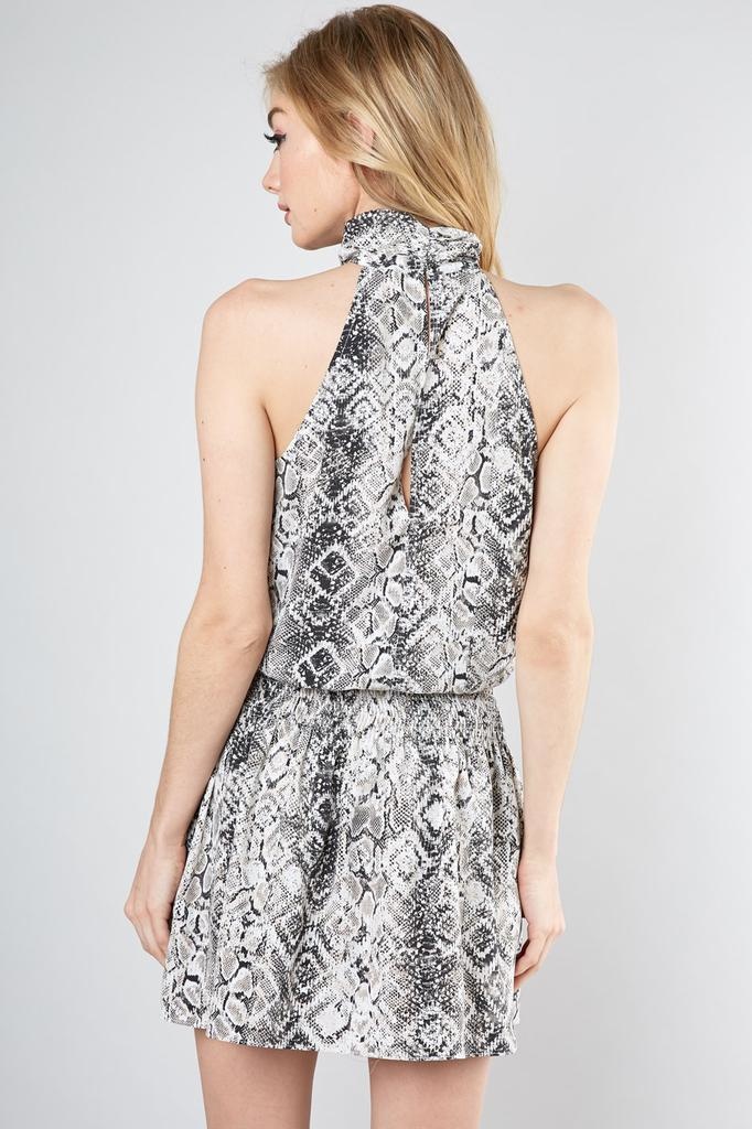 Mock Snake Print Dress