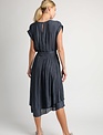 Striped Surplice Midi Dress