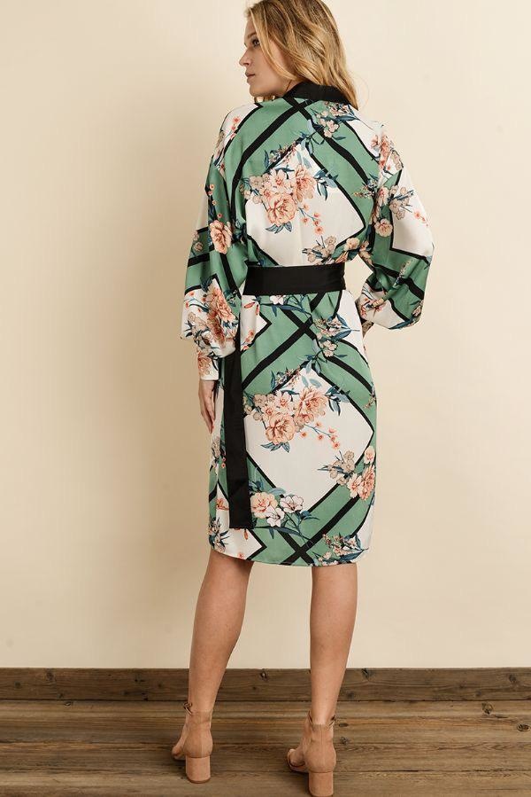 Scarf Print Kimono