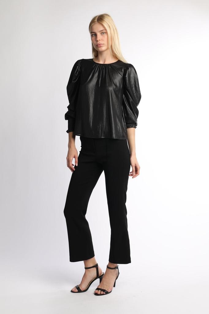 Shimmer Puffy Sleeves Blouse