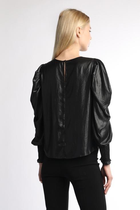 Shimmer Puffy Sleeves Blouse