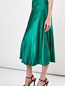 Satin Long Flare Skirt