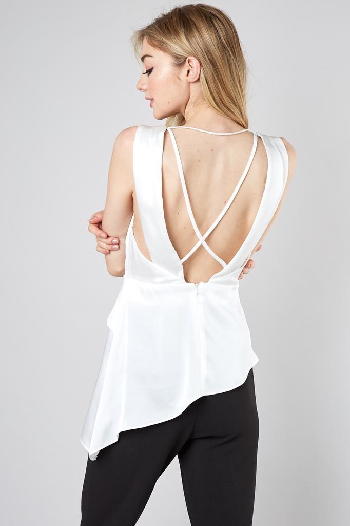 Satin Open Back Top