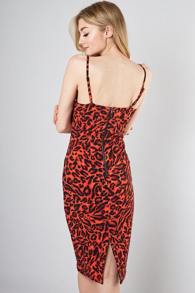 Deep V-neck Leopard Dress