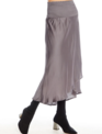 Silky Smocked Waist Midi Skirt