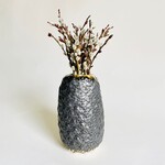 Beiko Ceramics Pineapple Vase: Gun Metal/ Clear