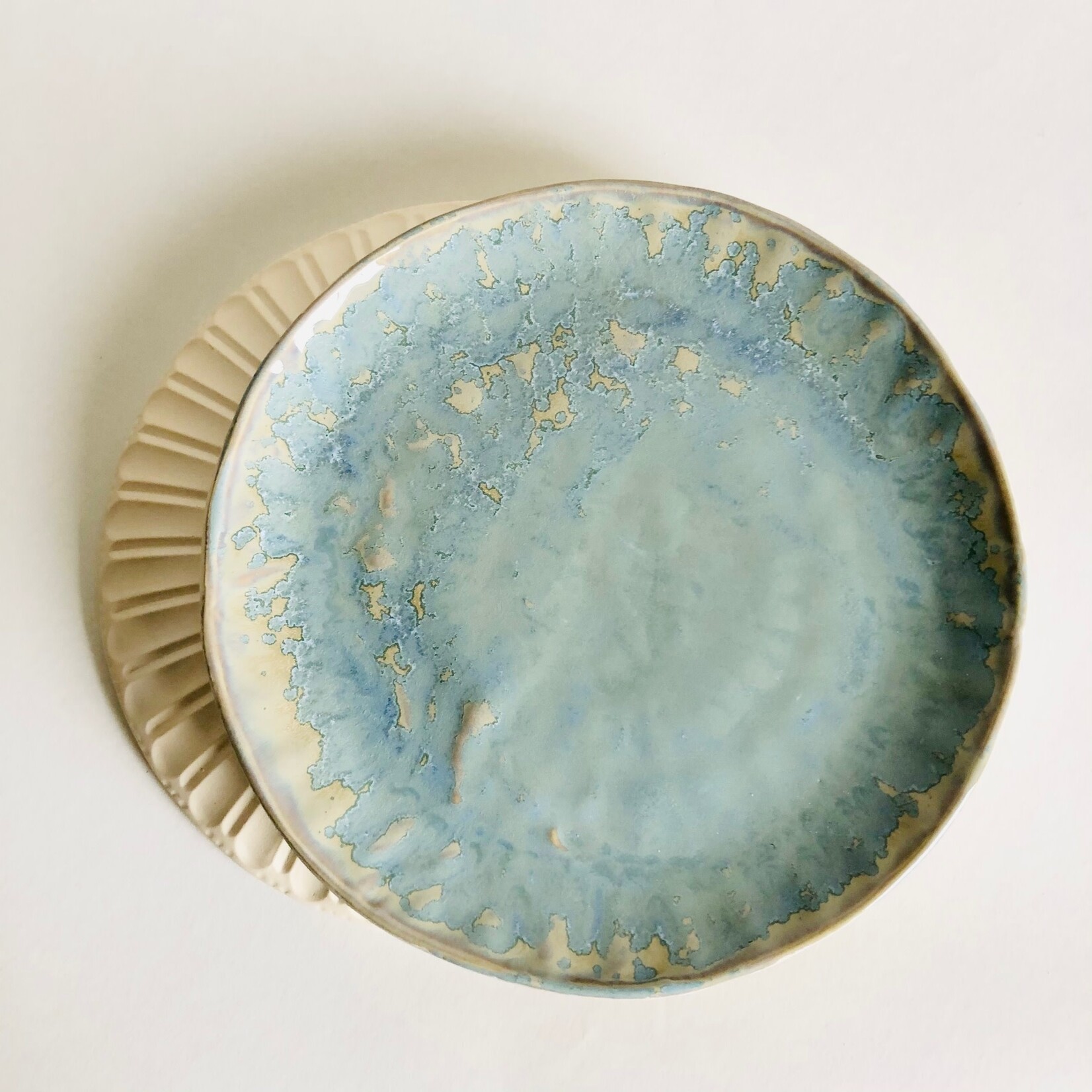 Beiko Ceramics Faceted Plate - Medium: Blue Nebula