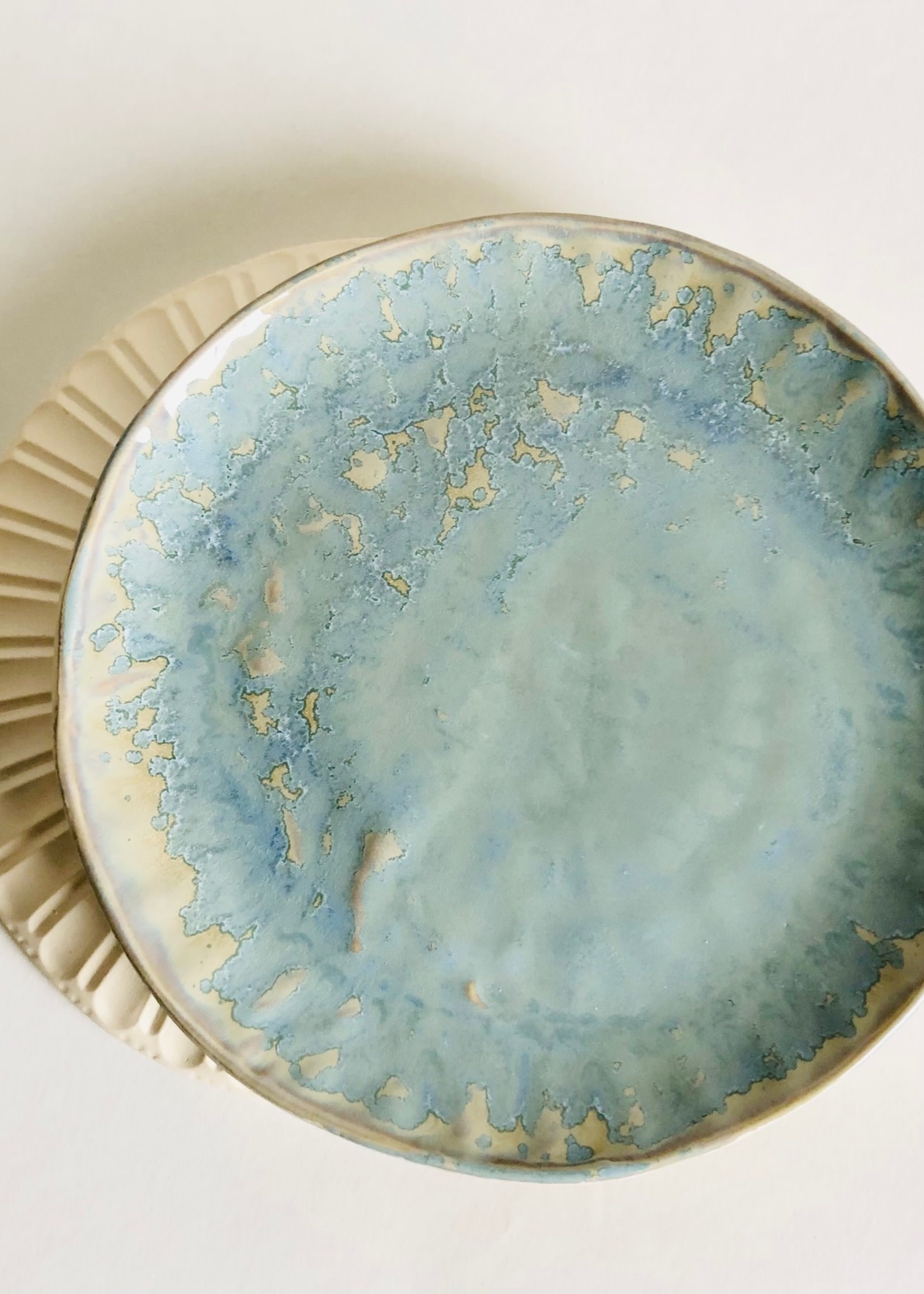 Beiko Ceramics Faceted Plate - Medium: Blue Nebula