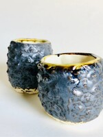 Beiko Ceramics Pineapple Cup: Gun Metal/ Clear