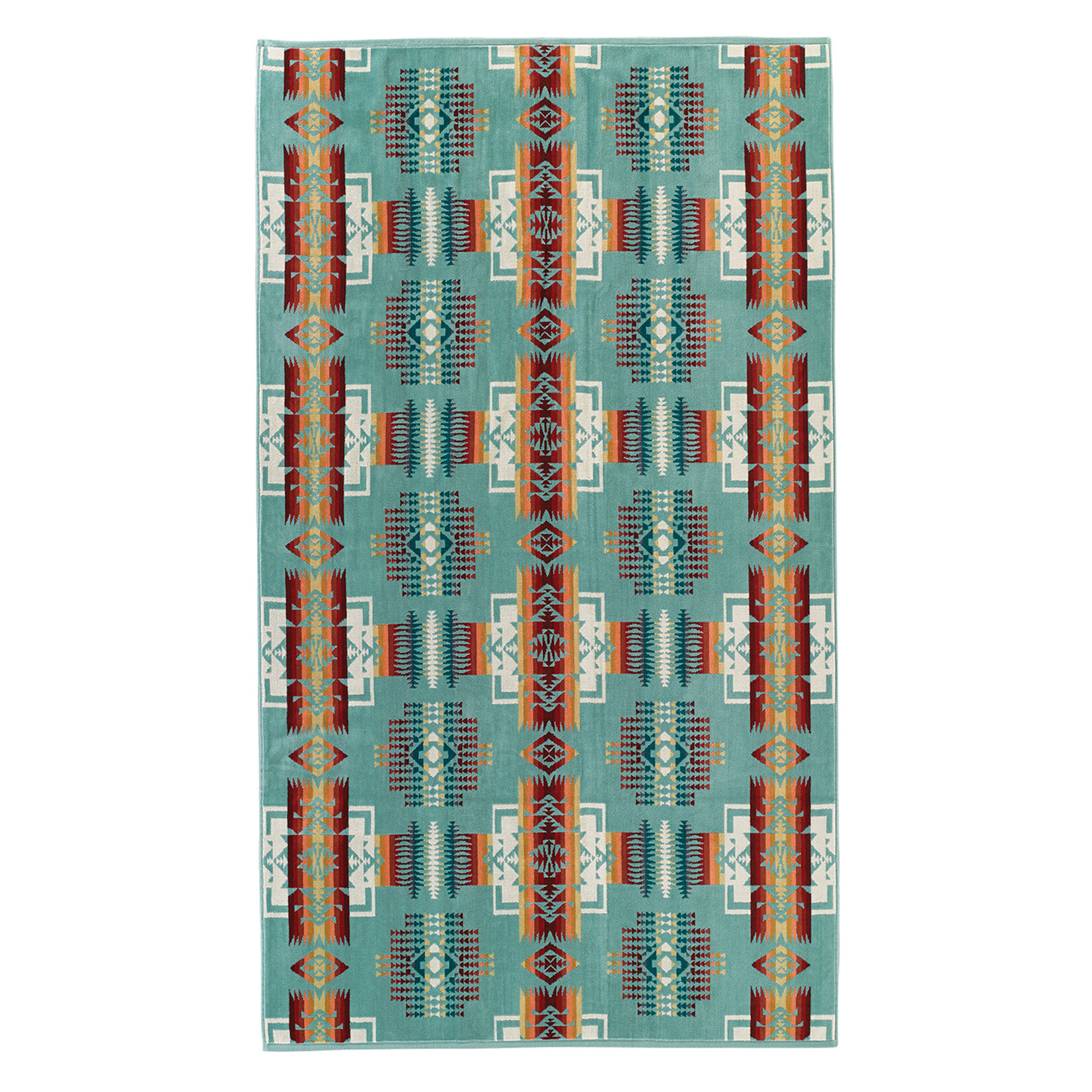 Pendleton Oversized Jacquard Spa Towel - Aqua