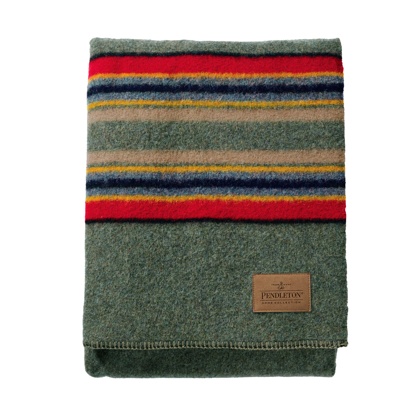 Pendleton Yakima Camp Twin Blanket: Green Heather