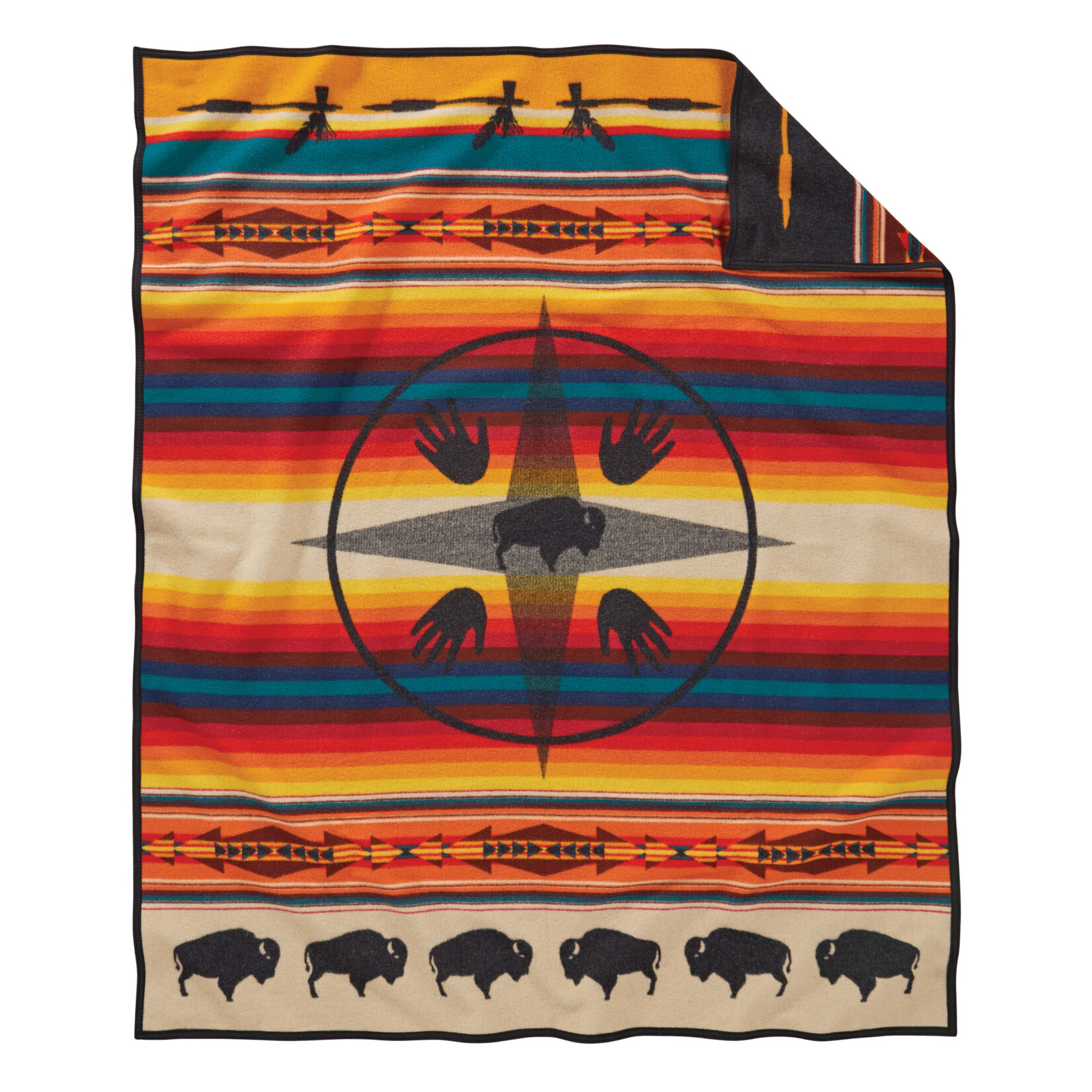 Pendleton Jacquard Napped Robe: Big Medicine Oxford