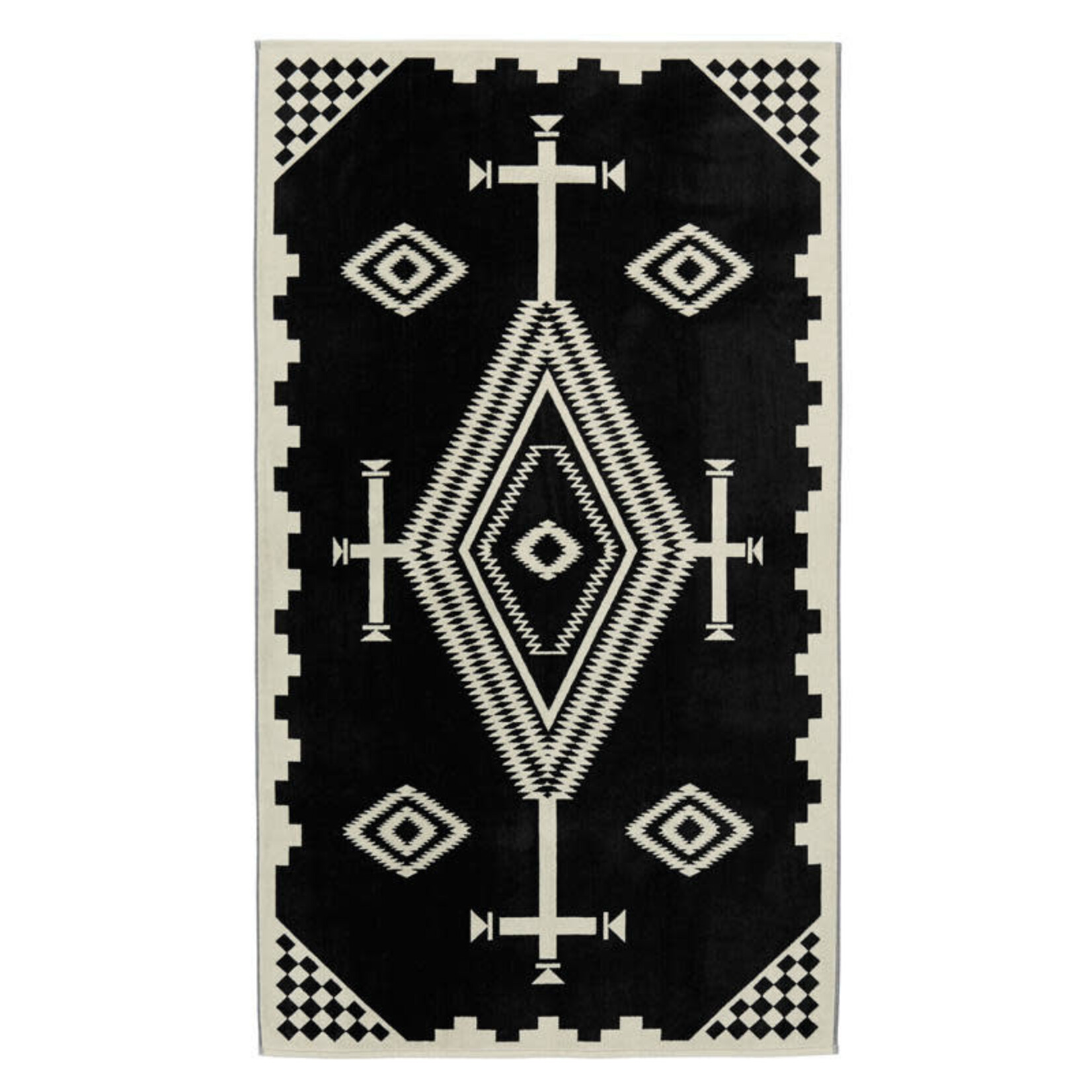 Pendleton Oversized Jacquard Spa Towel: Los Ojos Black