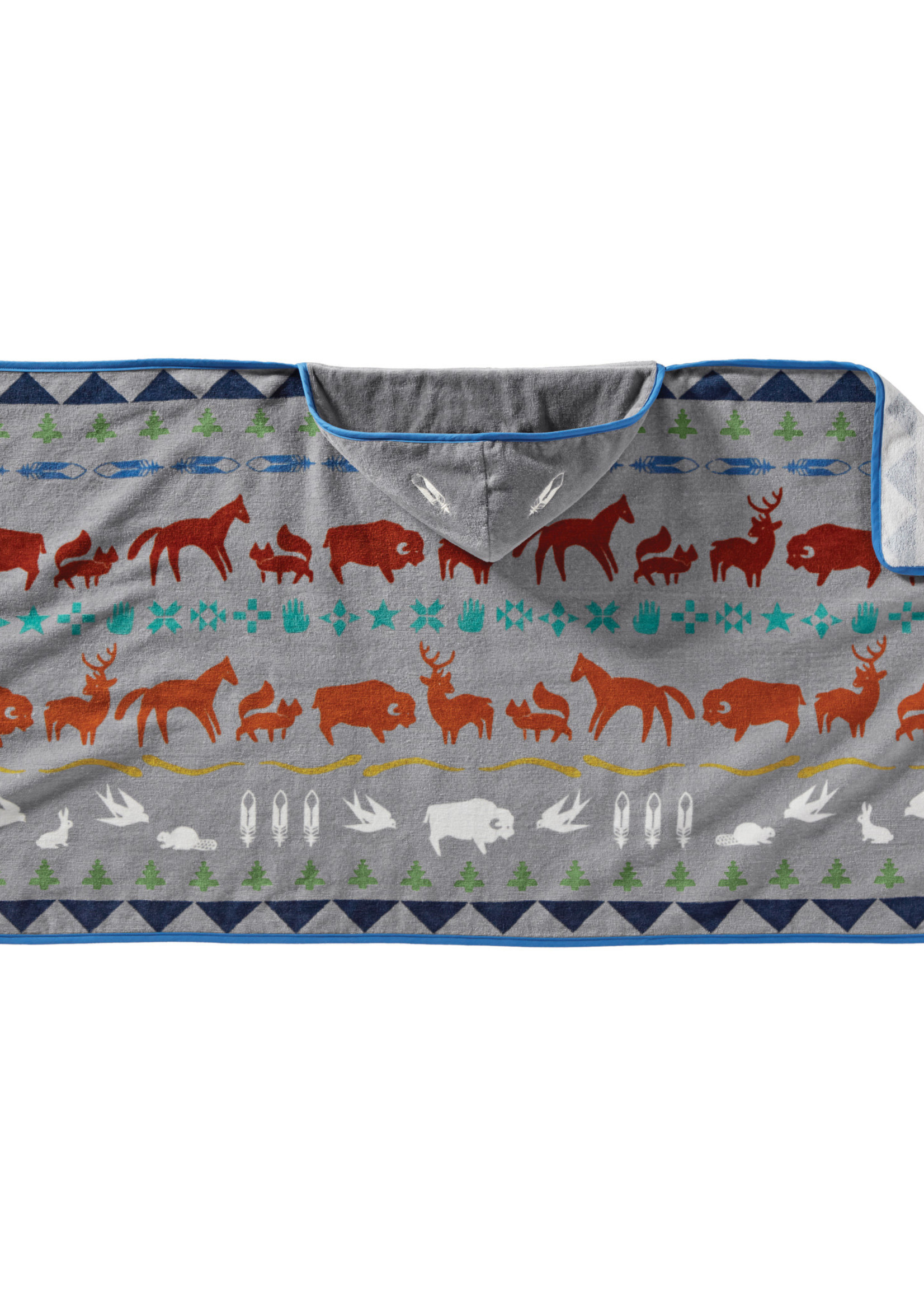 Pendleton Printed Hooded Baby Towel: Shared Paths Grey Mix