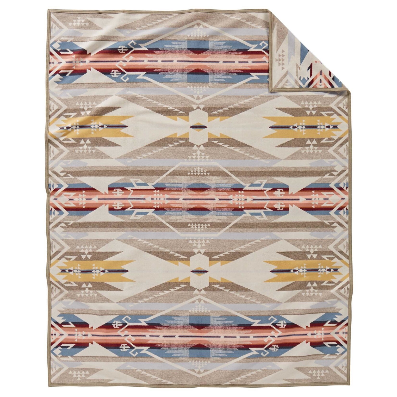 Pendleton Jacquard Unnapped Robe: White Sands Tan