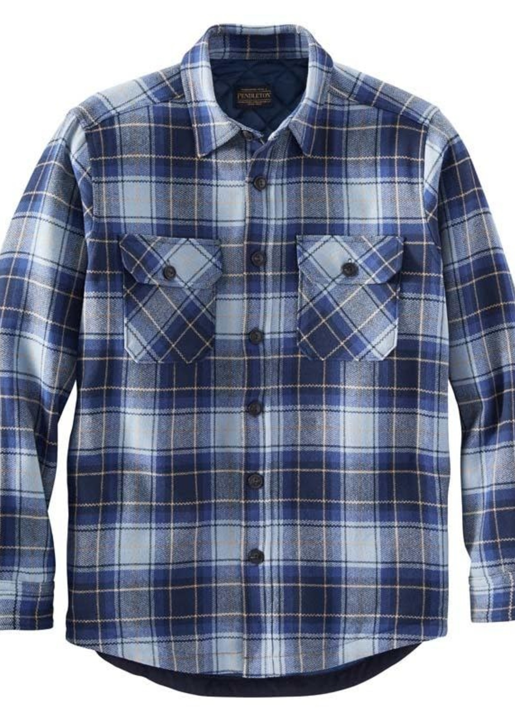 Pendleton Quilted CPO Jacket: Blue Plaid