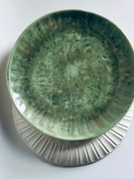 Beiko Ceramics Faceted Plate - Medium: Green Star