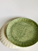 Beiko Ceramics Faceted Plate - Large: Green Star