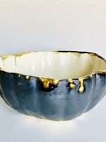 Beiko Ceramics Giant Pumpkin Bowl: Gun Metal/ Clear