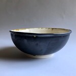 Beiko Ceramics Salad Bowl - Large: Gun Metal/ Clear