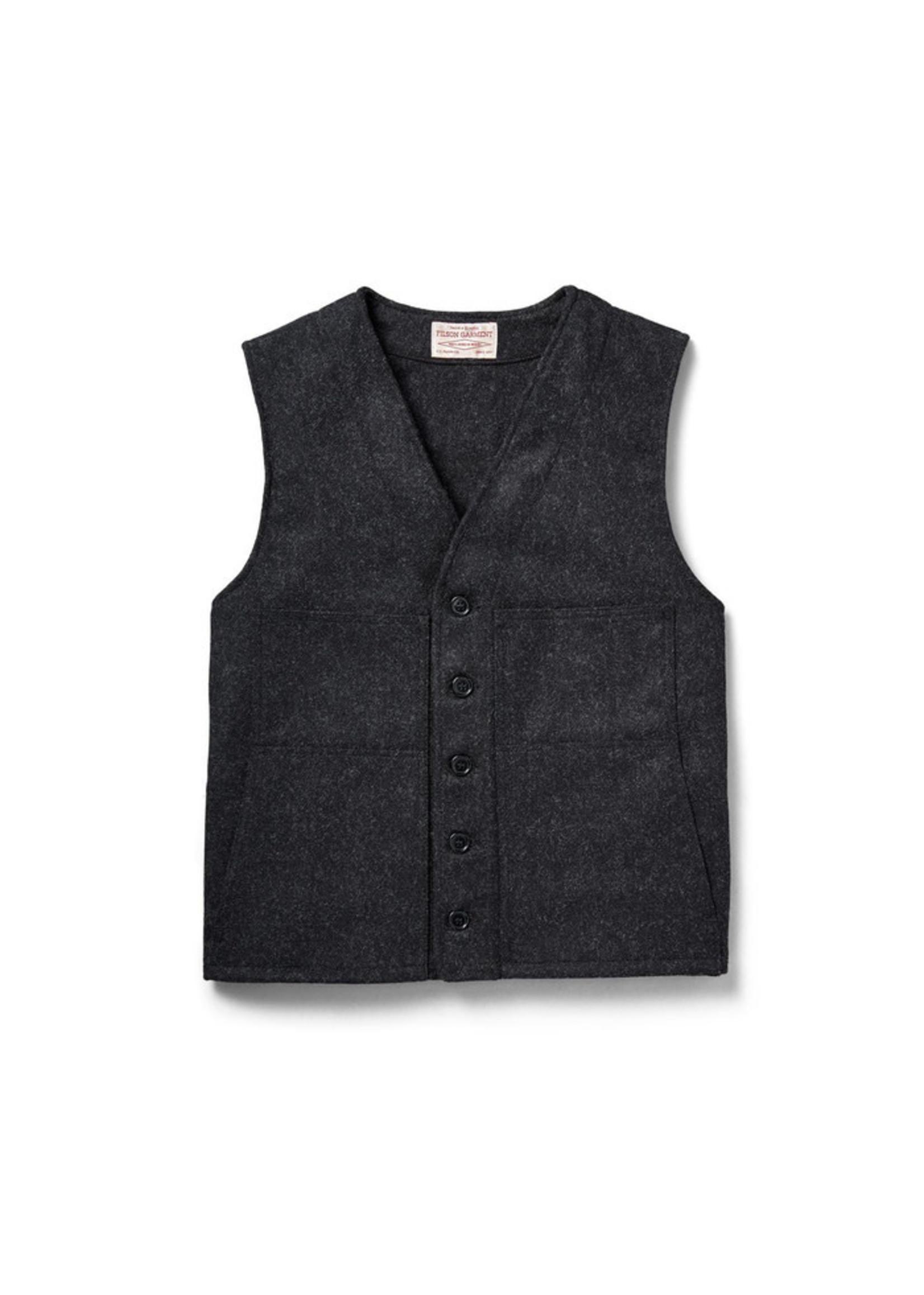 Filson Mackinaw Wool Vest: Charcoal