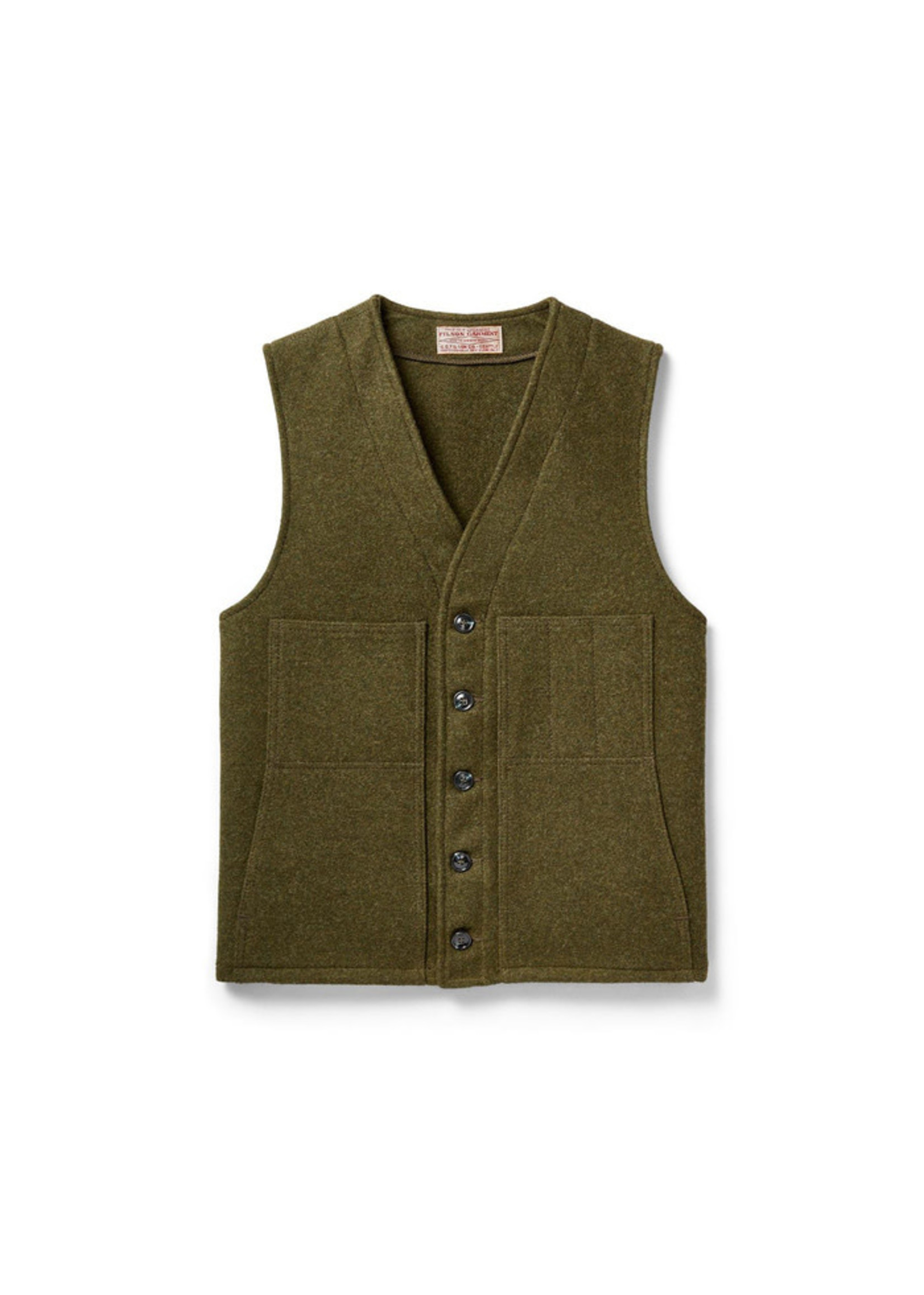 Filson Mackinaw Wool Vest: ForestGrn
