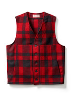 Filson Mackinaw Wool Vest: RedBlack