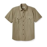 Filson Washed Short Sleeve Feather Cloth Shirt: GreyKhaki