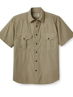 Filson Washed Short Sleeve Feather Cloth Shirt: GreyKhaki