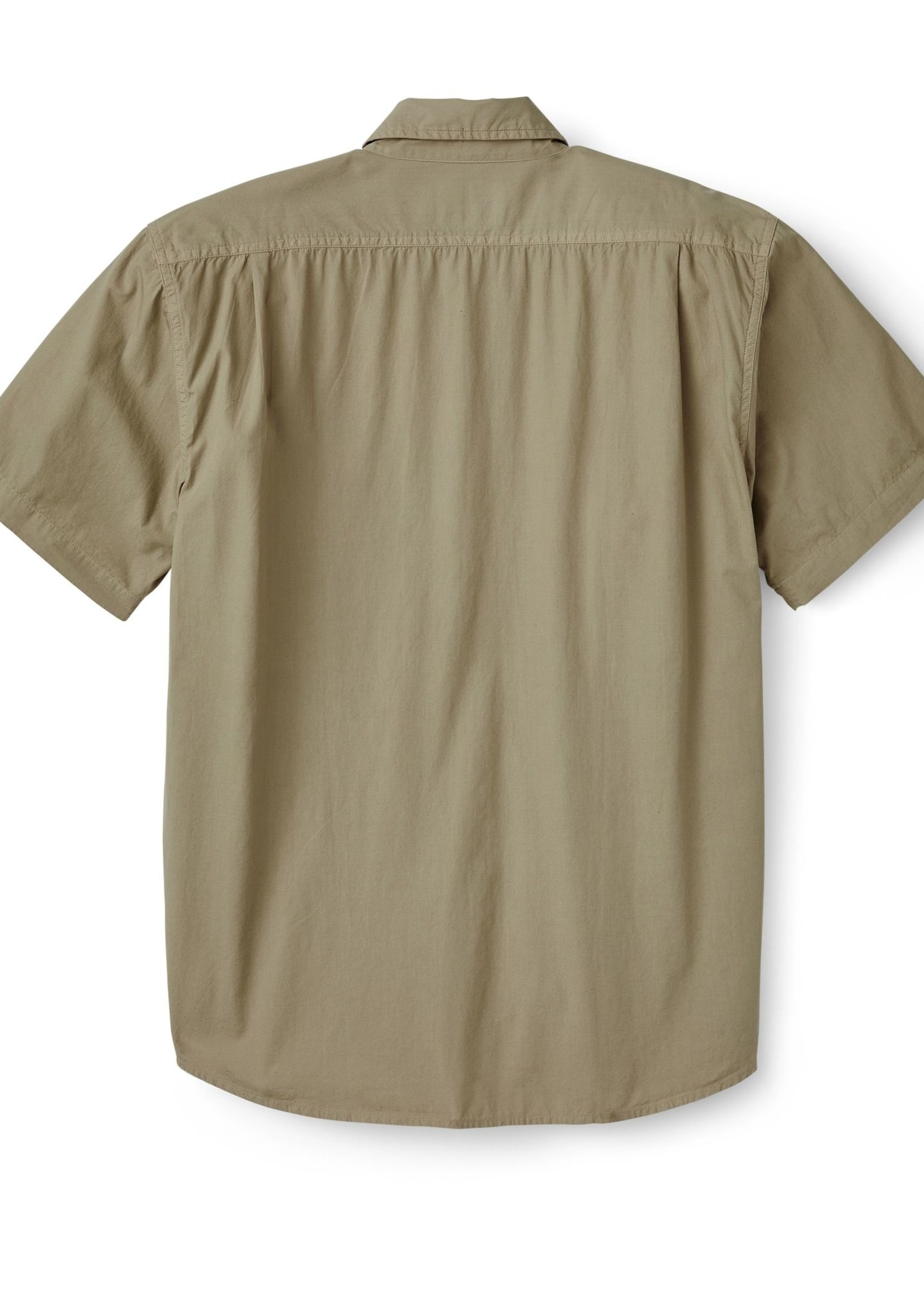 Filson Washed Short Sleeve Feather Cloth Shirt: GreyKhaki