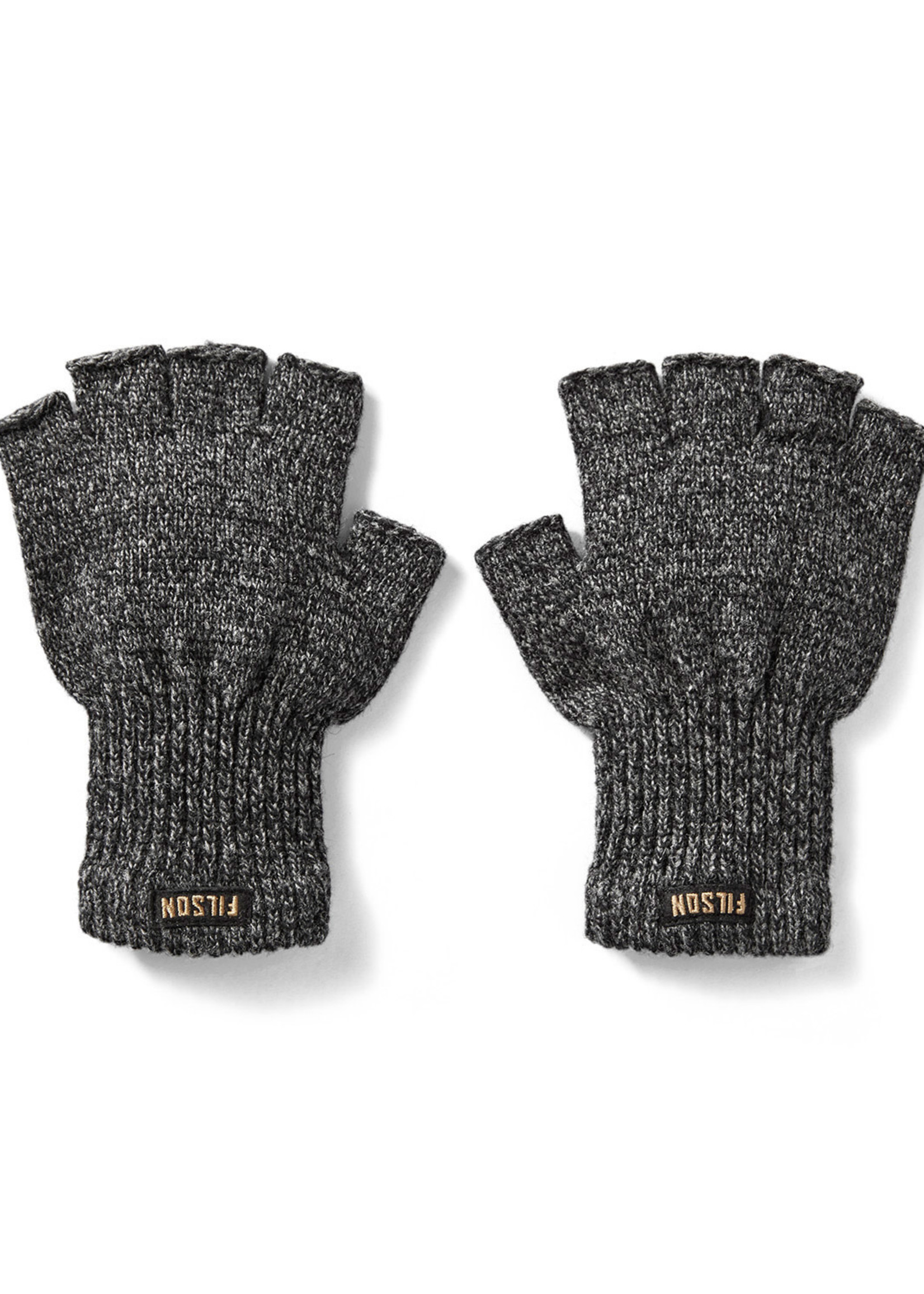 Filson Fingerless Knit Gloves: Charcoal