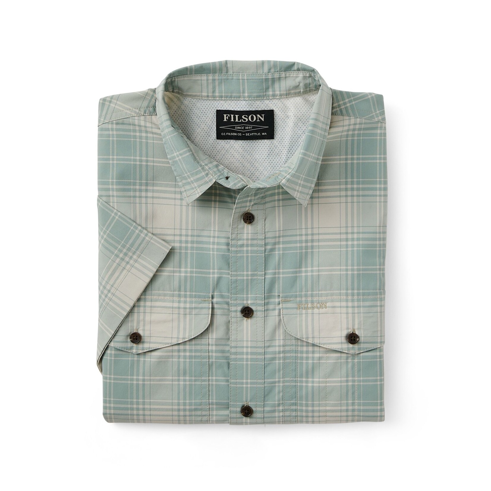 Filson Twin Lakes Short Sleeve Sport Shirt: SageCream