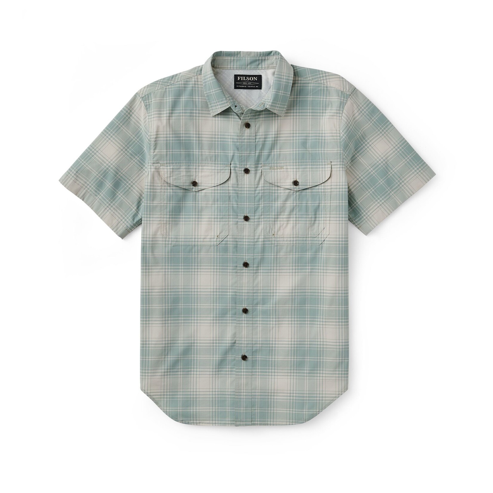 Filson Twin Lakes Short Sleeve Sport Shirt: SageCream