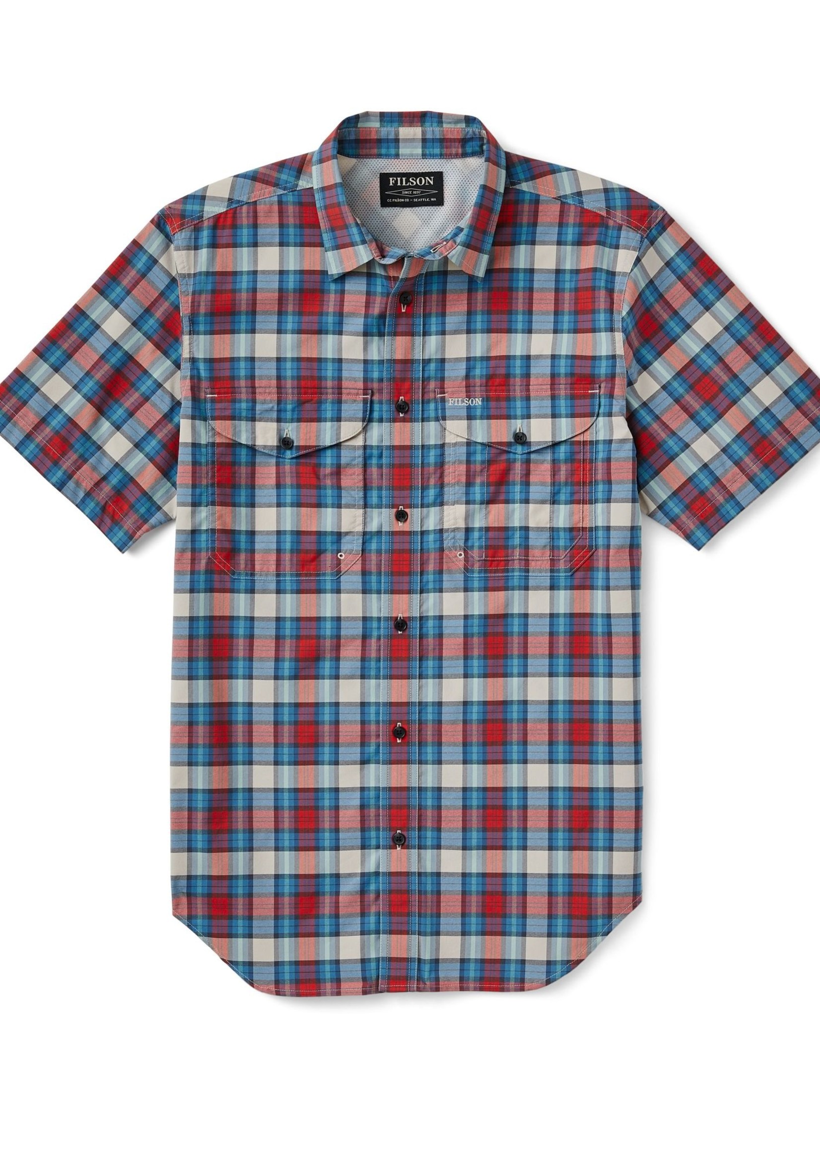 Filson Twin Lakes Short Sleeve Sport Shirt: BluecMrdBl