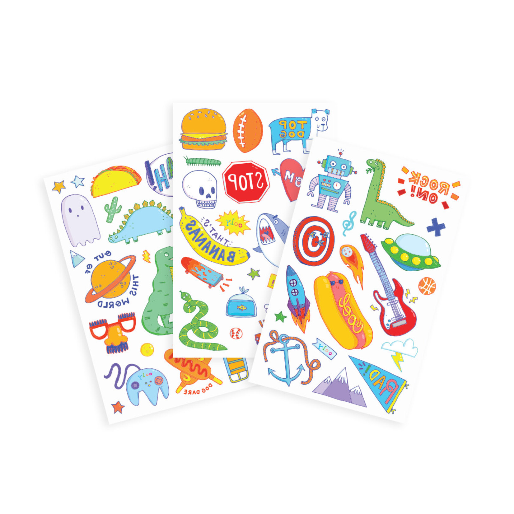 OOLY Tattoo Palooza Temporary Tattoo: Awesome Doodles - 3 Sheets