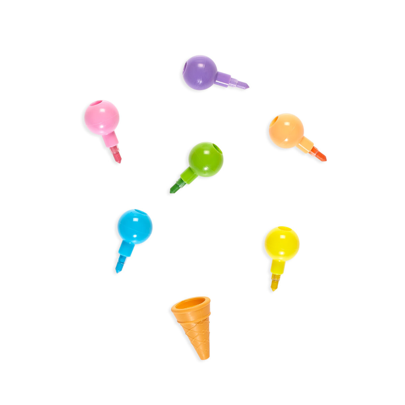 OOLY Rainbow Scoops Stacking Erasable Crayons + Scented Eraser