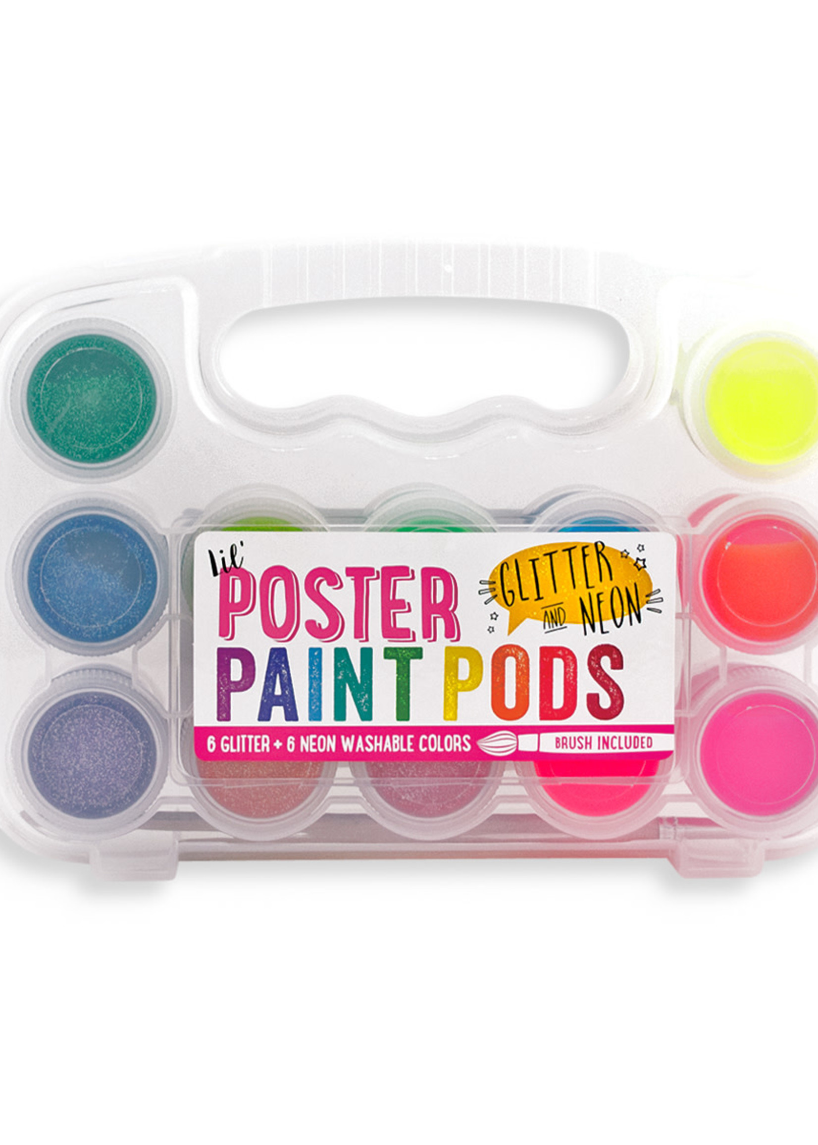 OOLY Lil' Paint Pods Poster Paints - Glitter & Neon  - 13 PC Set