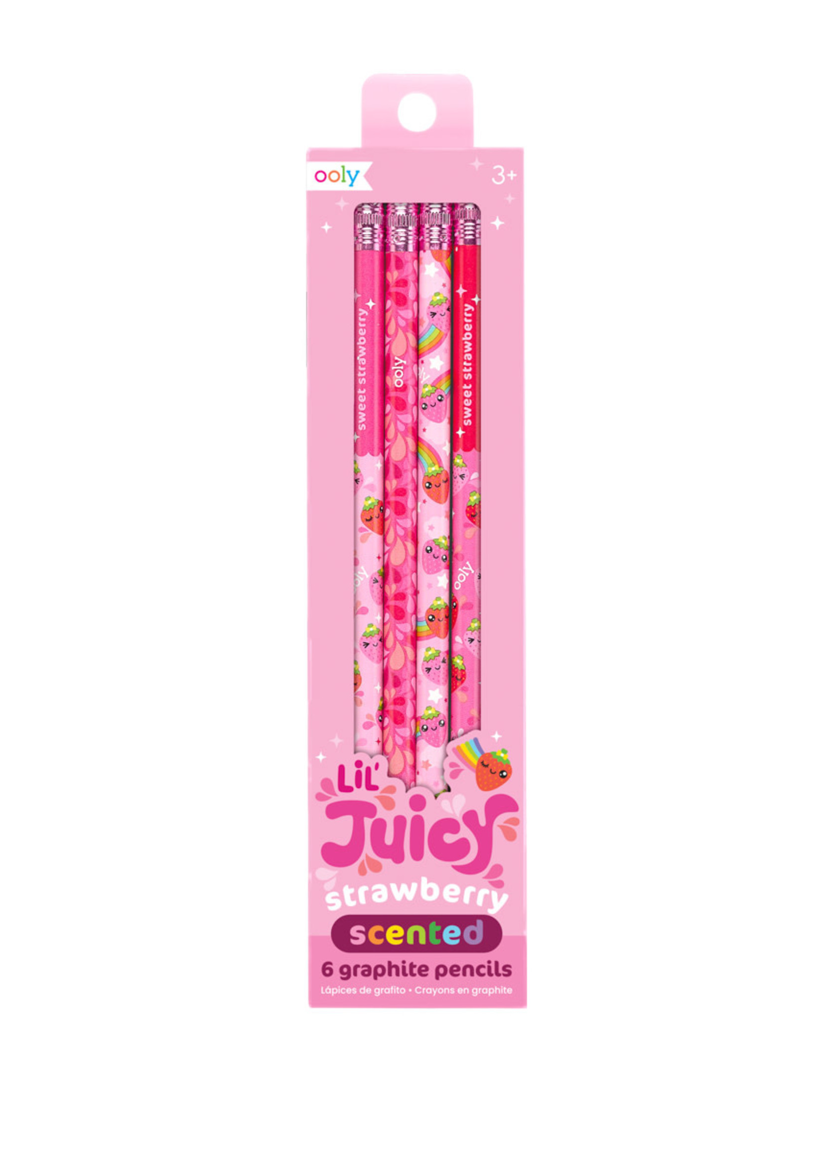 OOLY Lil Juicy Scented Graphite Pencils -Strawberry  - set of 6