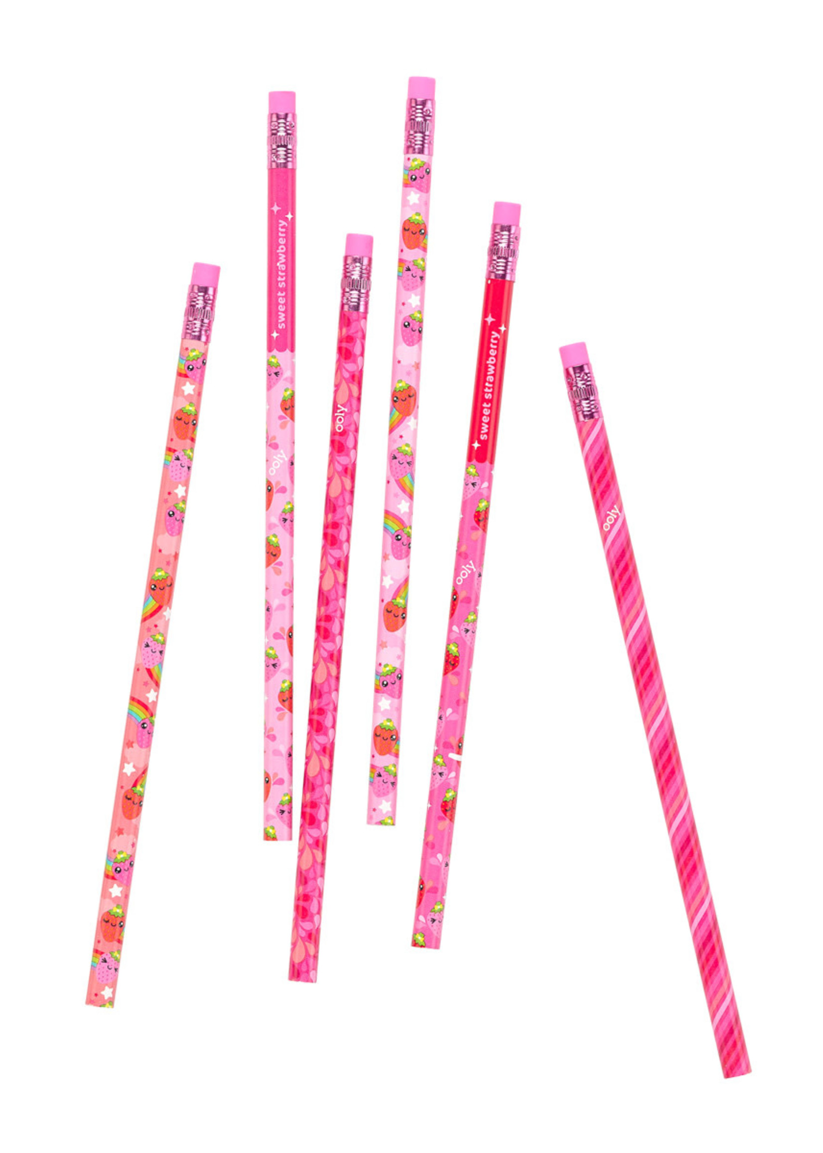 OOLY Lil Juicy Scented Graphite Pencils -Strawberry  - set of 6