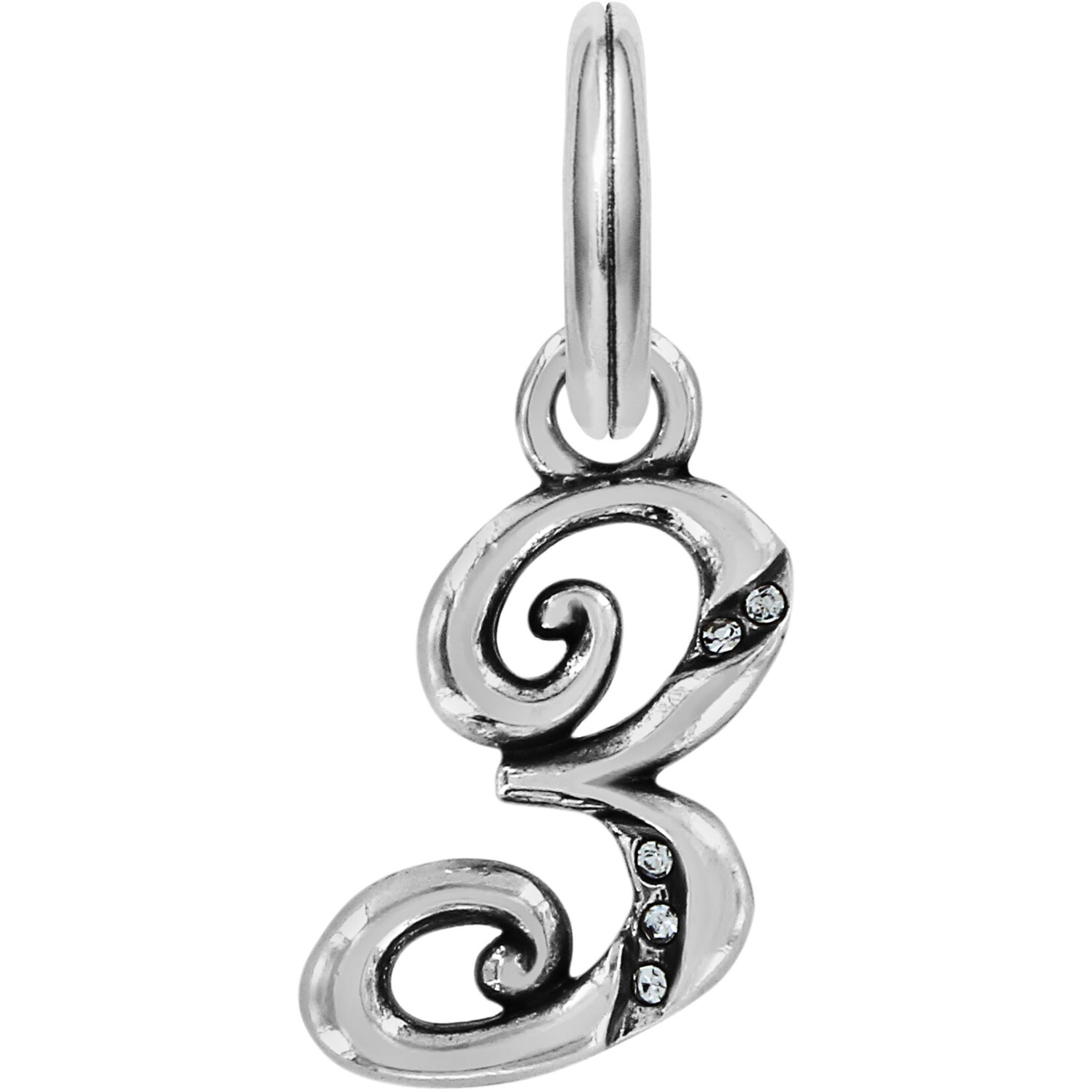 Brighton Number Three Charm: Silver
