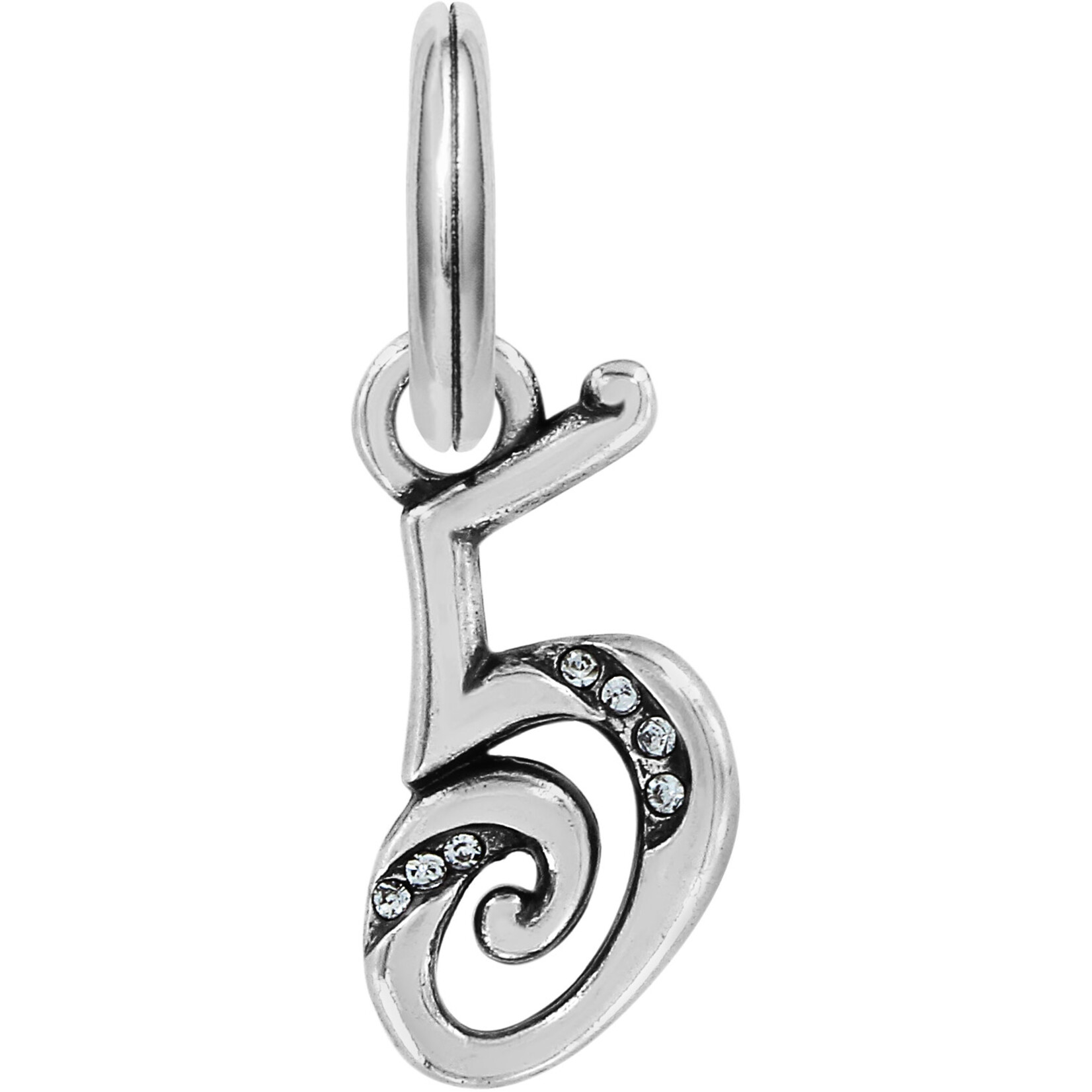 Brighton Number Five Charm: Silver