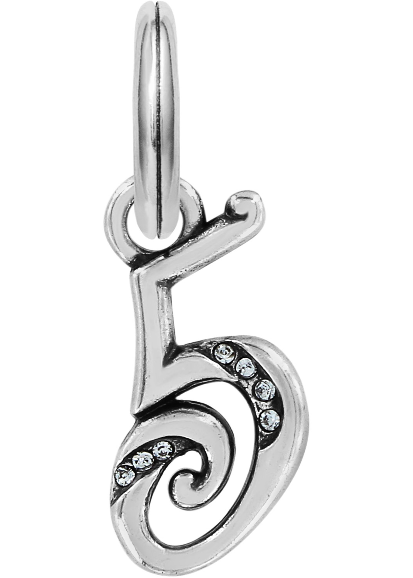 Brighton Number Five Charm: Silver