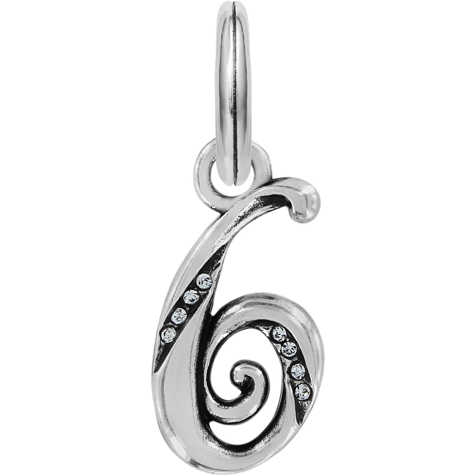 Brighton Number Six Charm: Silver