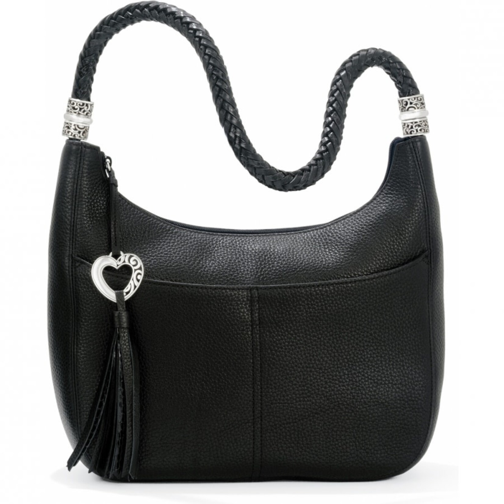 Brighton Barbados Ziptop Hobo: Black