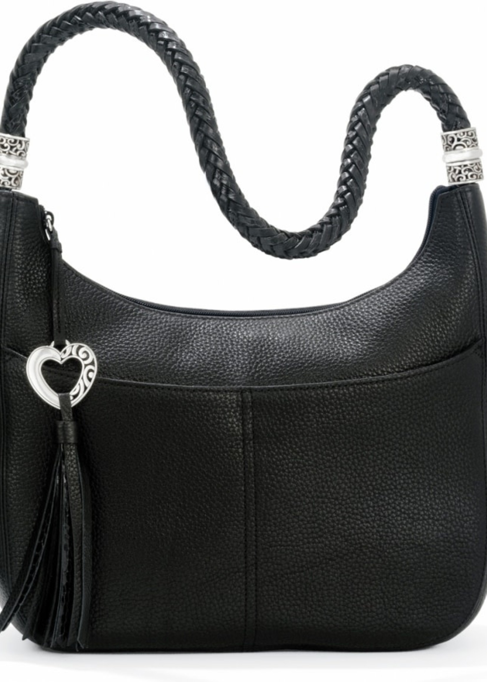 Brighton Barbados Ziptop Hobo: Black