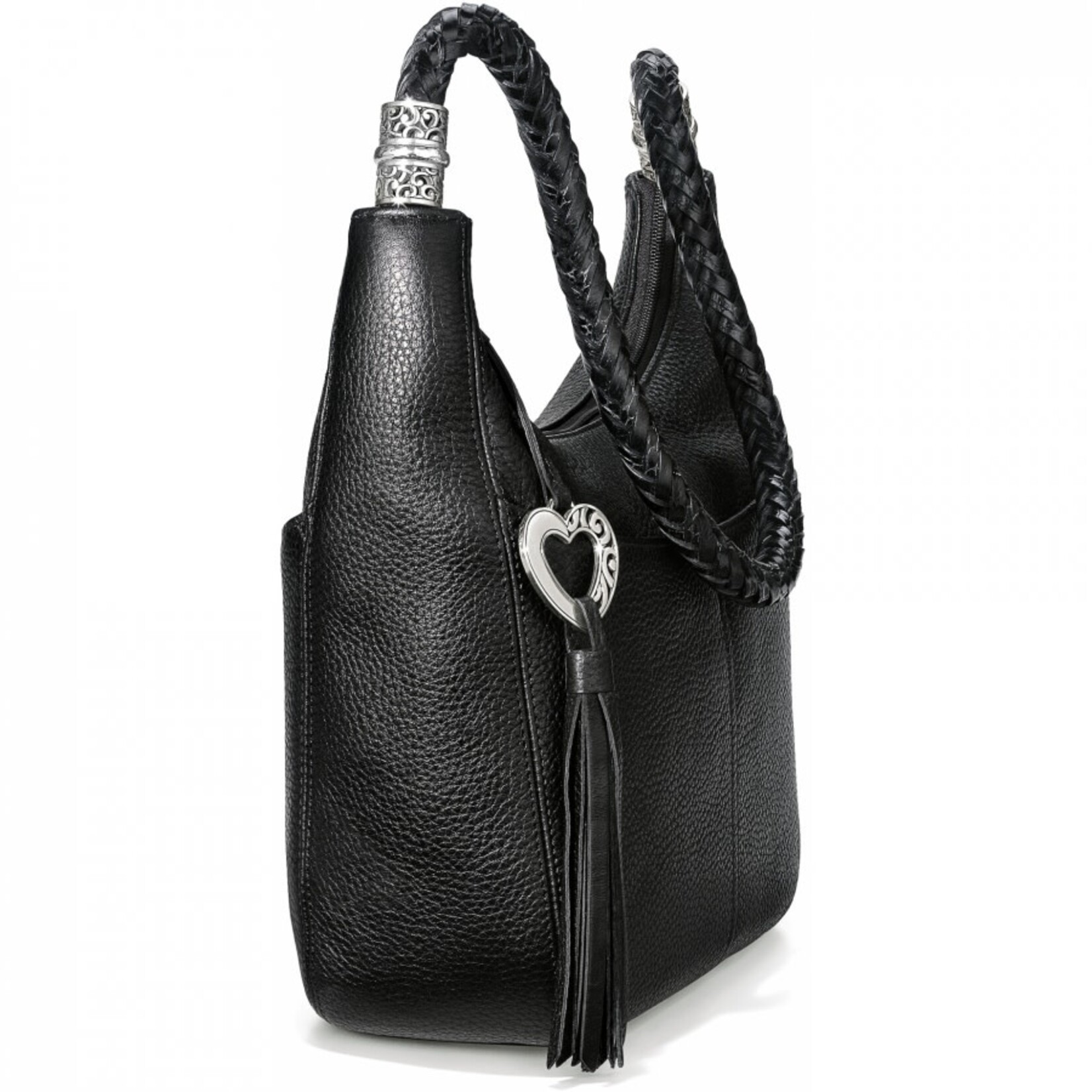 Brighton Barbados Ziptop Hobo: Black