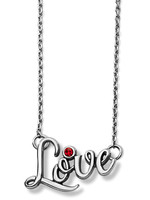 Brighton Penscript Love Necklace: Silver-Red