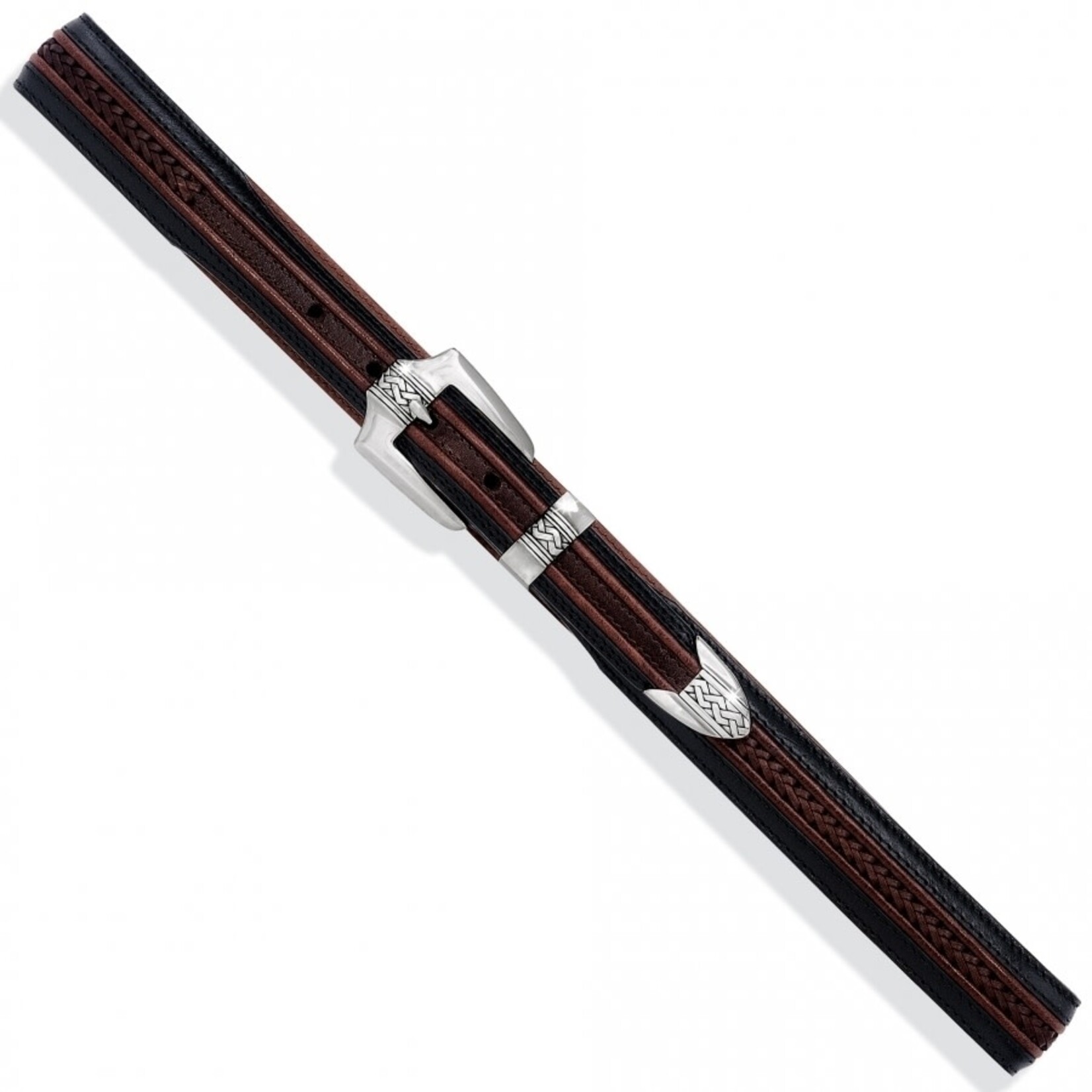 Brighton Pinon Hills Inlay Lace Belt: Black-Brown