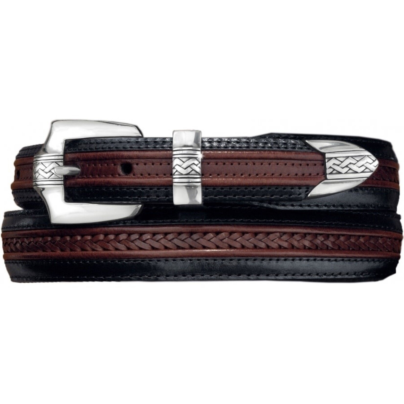 Brighton Pinon Hills Inlay Lace Belt: Black-Brown