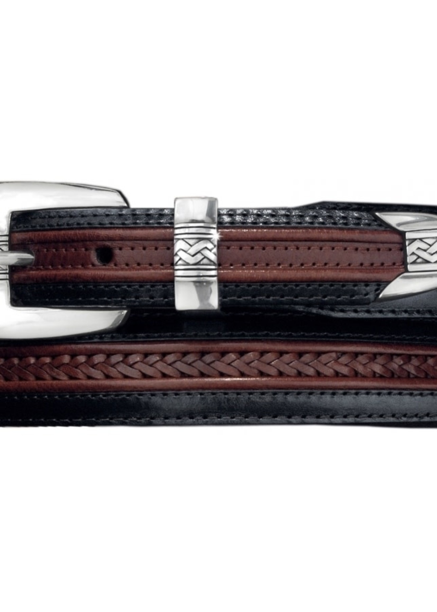 Brighton Pinon Hills Inlay Lace Belt: Black-Brown